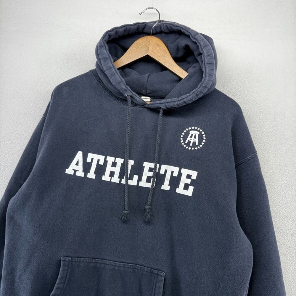 Barstool Sports Hoodie Men's large Blue Athletic Spellout Sweatshirt Pullover